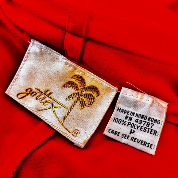 Vintage 1980's GOTTEX Red Open Front Full Swing Jacket Kimono Topper Womens S P - Picture 6 of 14